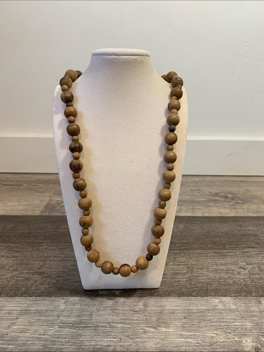 Handcrafted Wooden Bead Necklace - Brown